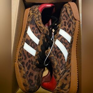 New Steve Madden Women's Retro Style Leopard Lace-Up Sneaker Size 11 BNTT01S1